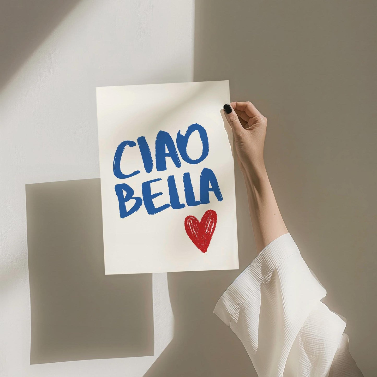 Ciao Bella Print Poster,Retro Style Italian Wall Print Ciao Quote, Typography Poster, Cool Quirky Wall Print