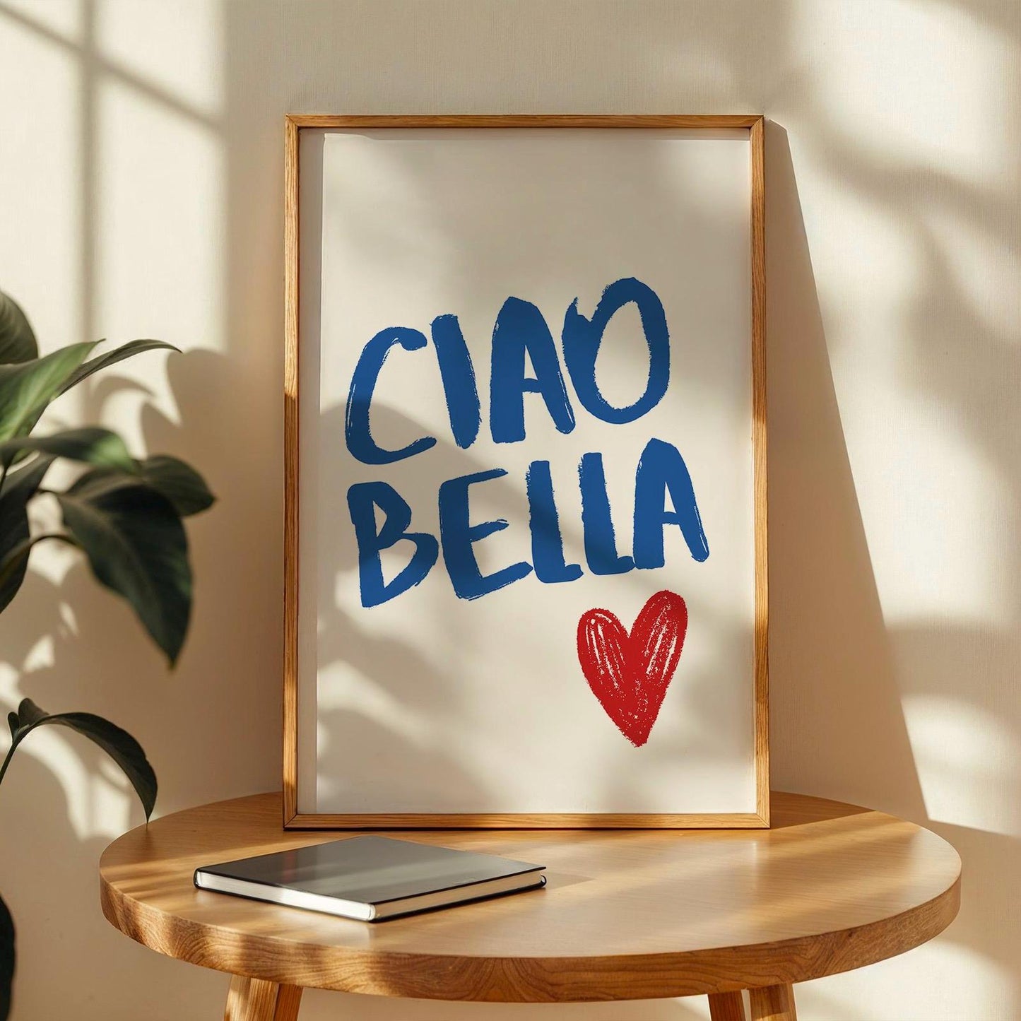 Ciao Bella Print Poster,Retro Style Italian Wall Print Ciao Quote, Typography Poster, Cool Quirky Wall Print