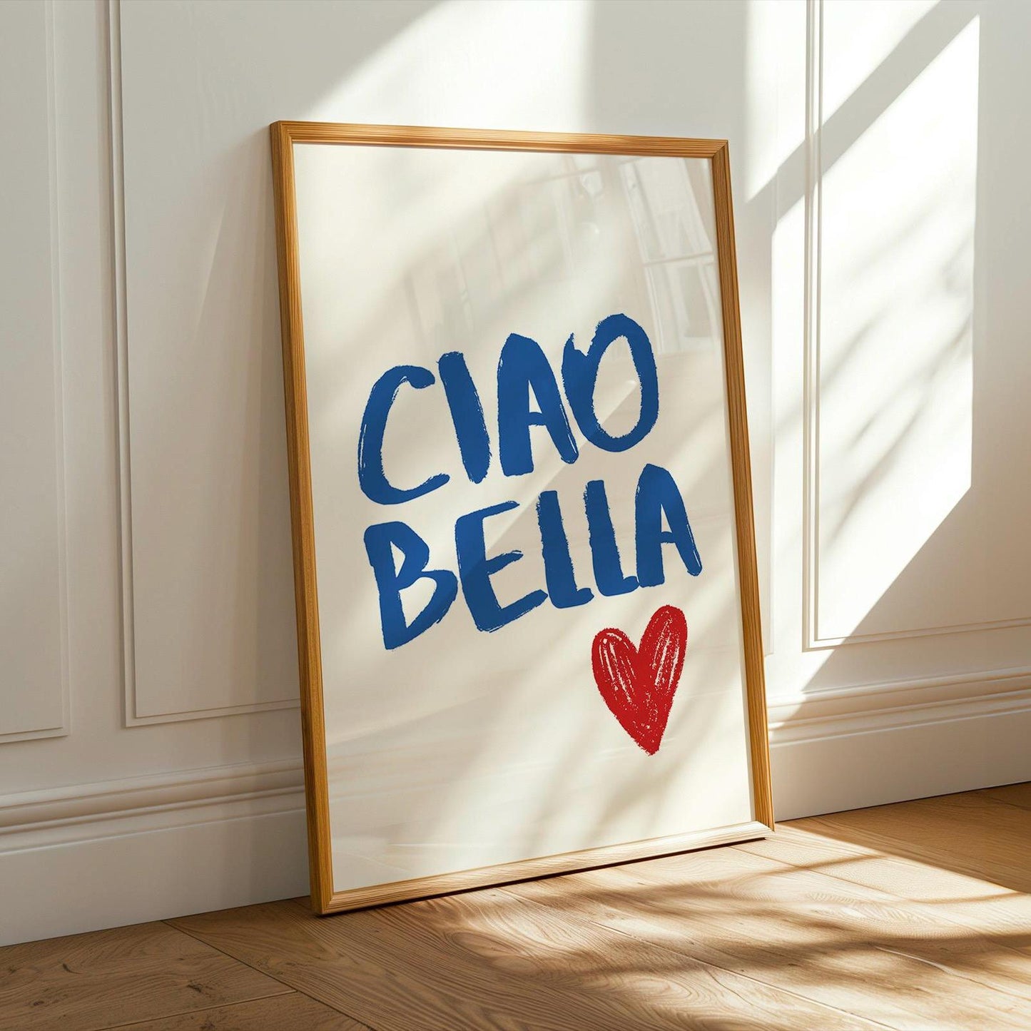 Ciao Bella Print Poster,Retro Style Italian Wall Print Ciao Quote, Typography Poster, Cool Quirky Wall Print