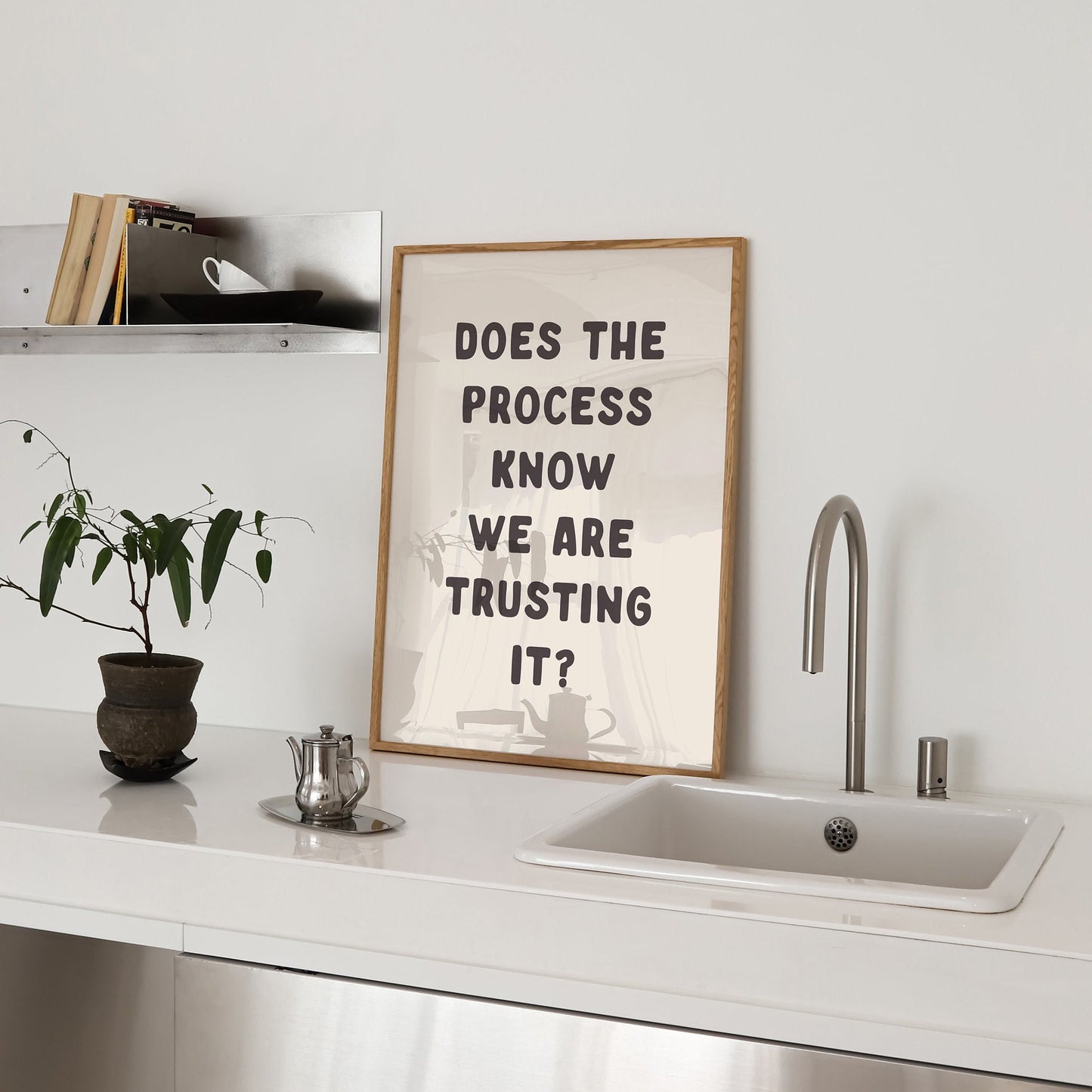 Does The Process Know We Are Trusting It, Unframed Card Art Print, Funny Wall Print, Sarcastic Office Wall Art