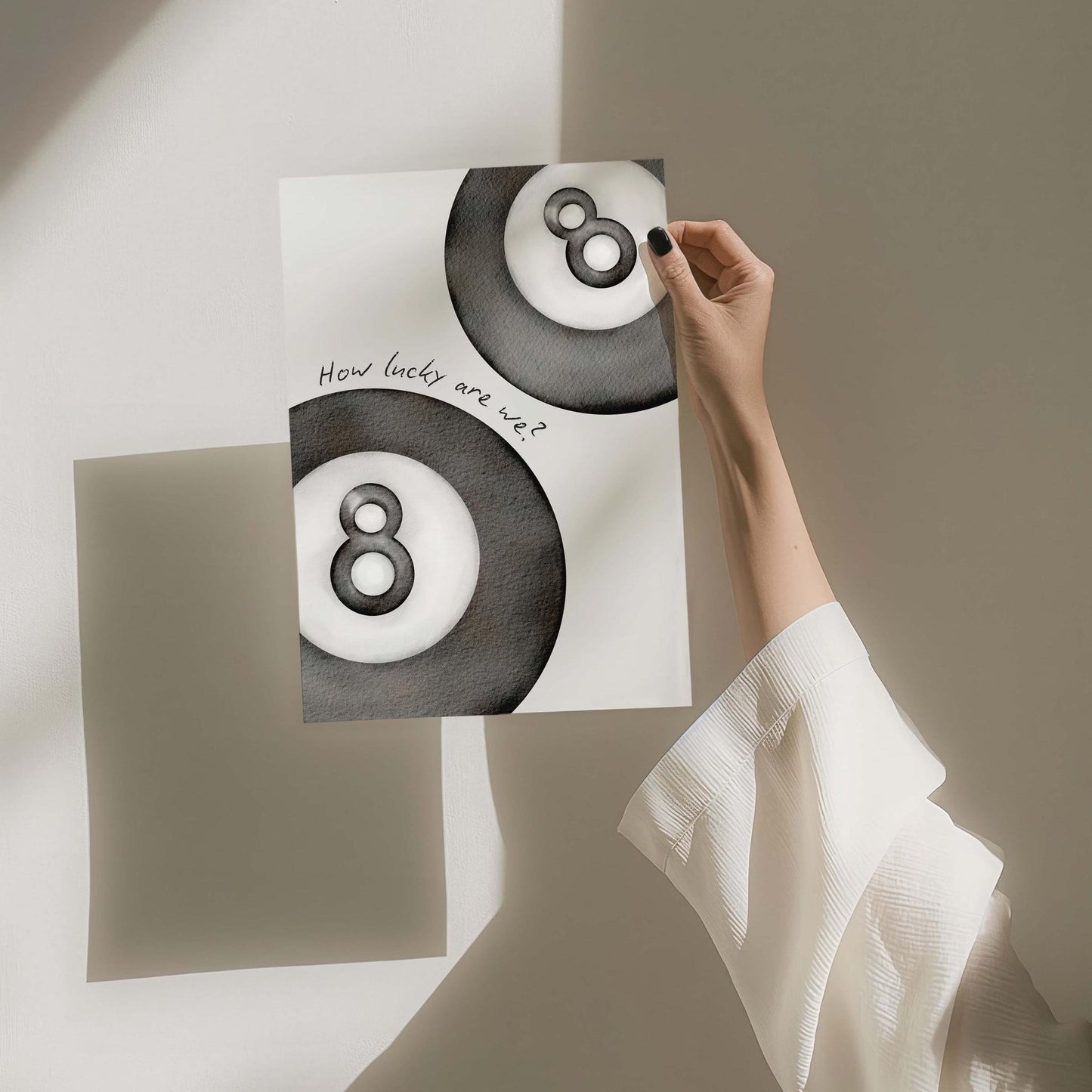 How Lucky Are We 8 Ball Art Print
