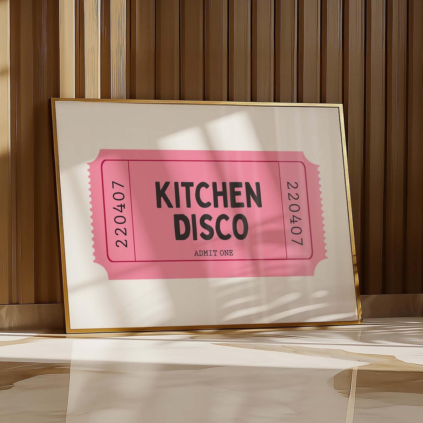Retro Print Ticket Kitchen Disco Wall Art Print