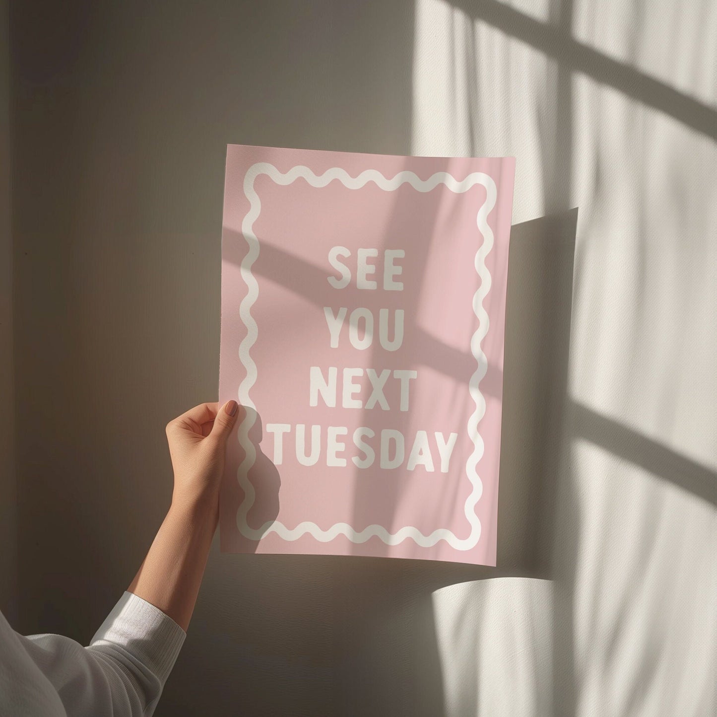 See You Next Tuesday, Unframed Card Art Print, Pink Room Decor, Funny Hallway Wall Art