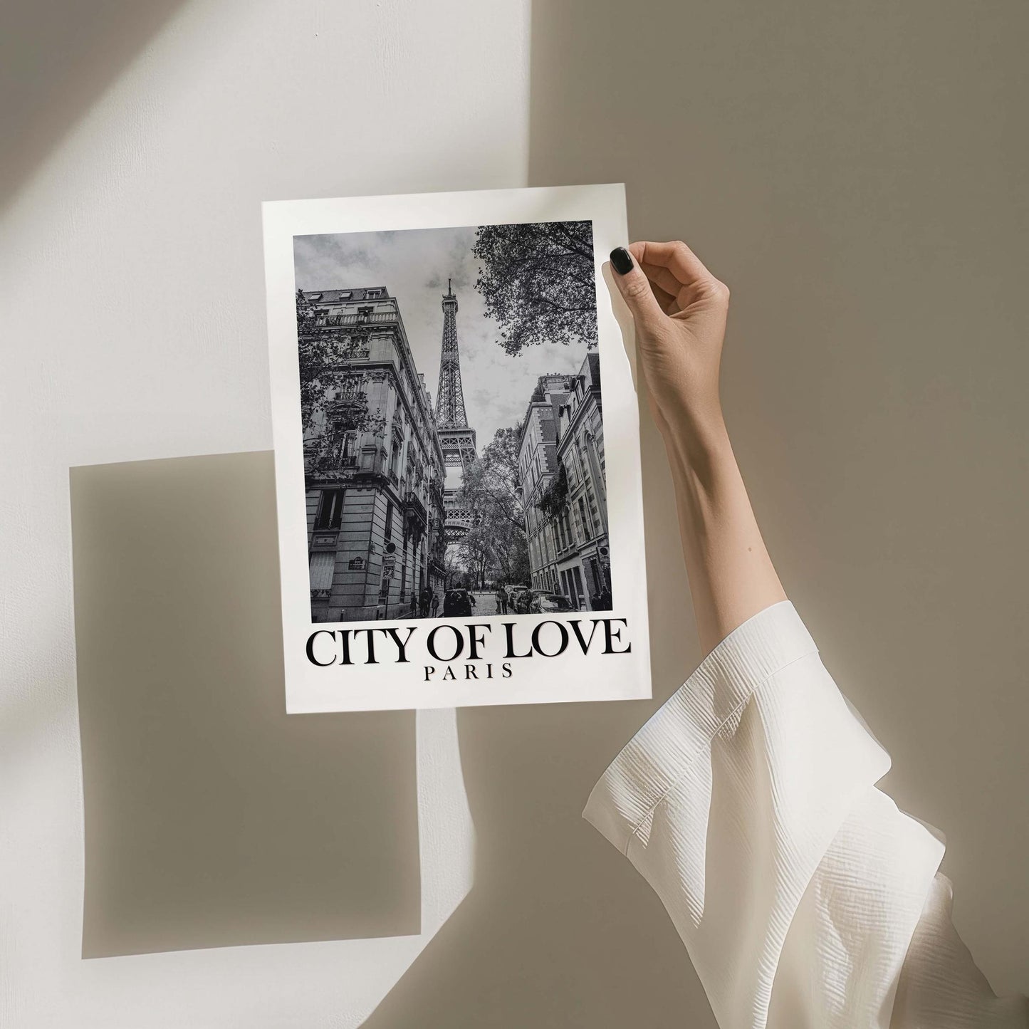 Set of 3 Paris Eiffel Tower France Bonjour Wall Prints