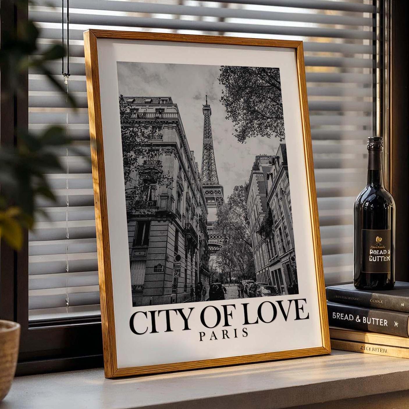 Set of 3 Paris Eiffel Tower France Bonjour Wall Prints