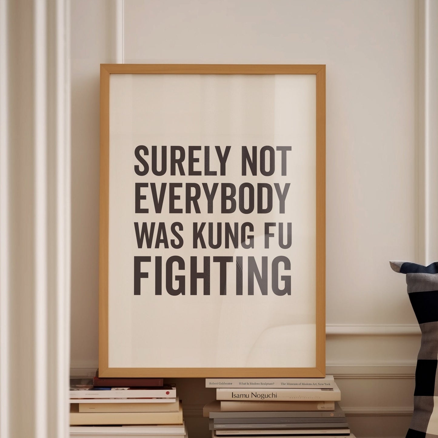 Surely Not Everybody was Kung Fu Fighting, Wall Print, Unframed Card Art Print, Funny Wall Decor, White and Black