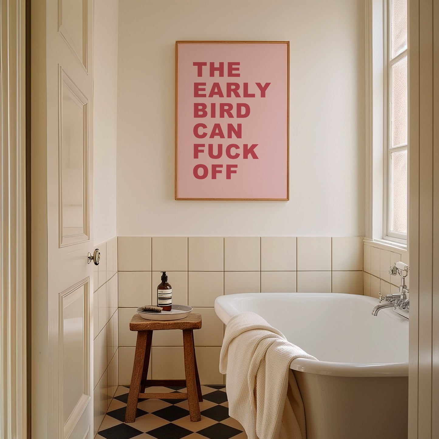 The Early Bird Can Fuck Off Wall Print, Unframed Card Art Print, Funny Wall Decor