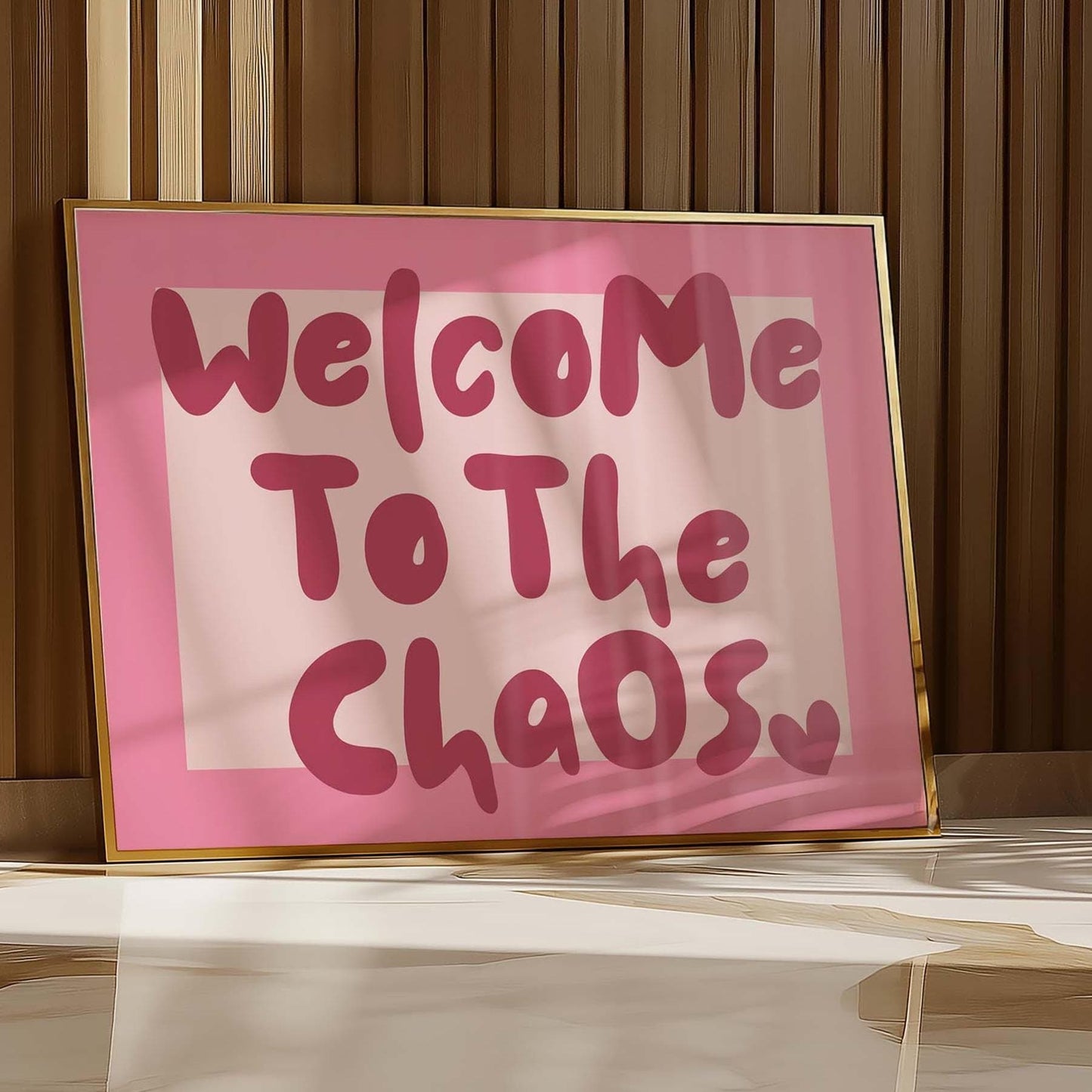 Welcome To The Chaos Landscape Pink Art Print