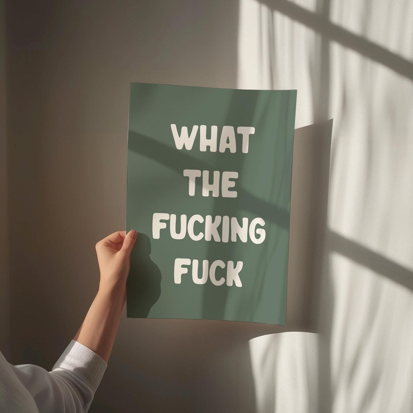 what the fucking fuck green wall art print