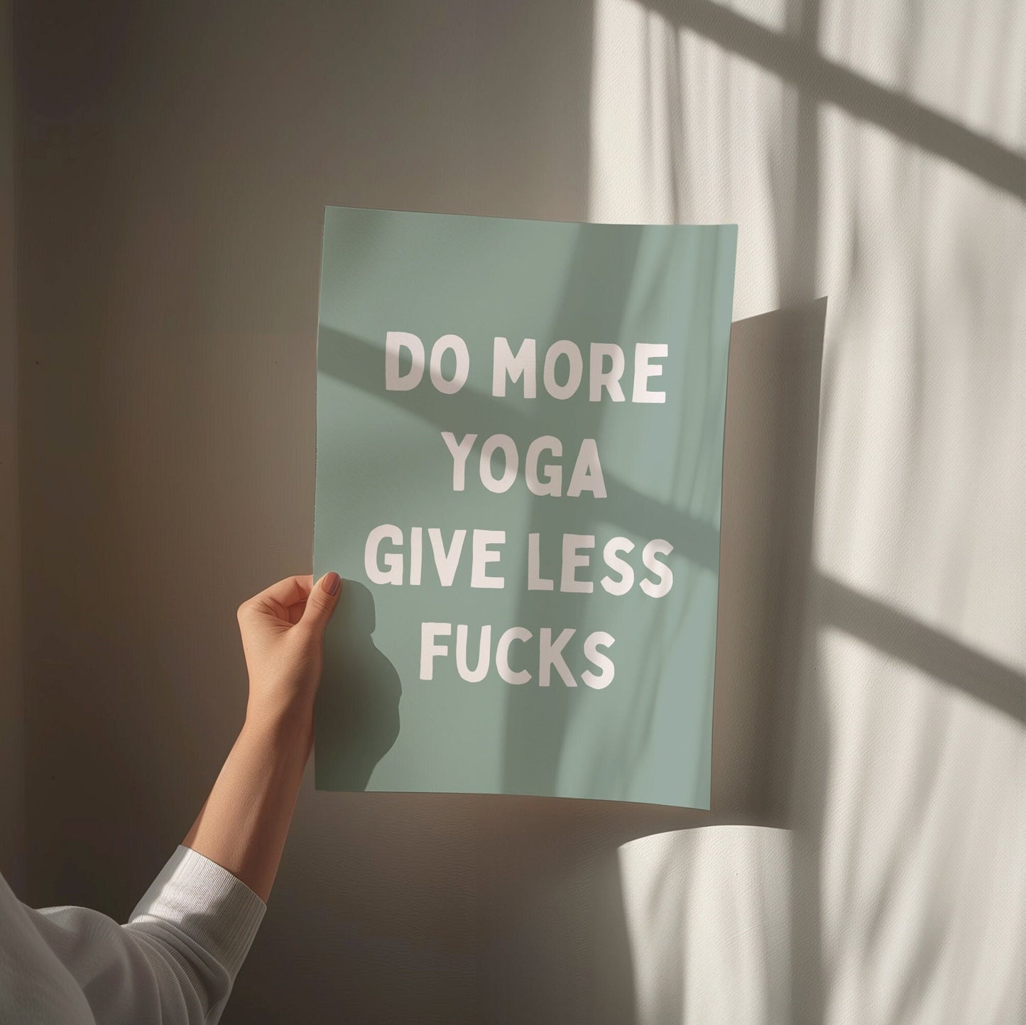 Do More Yoga Give Less Fucks, Unframed Card Art Print