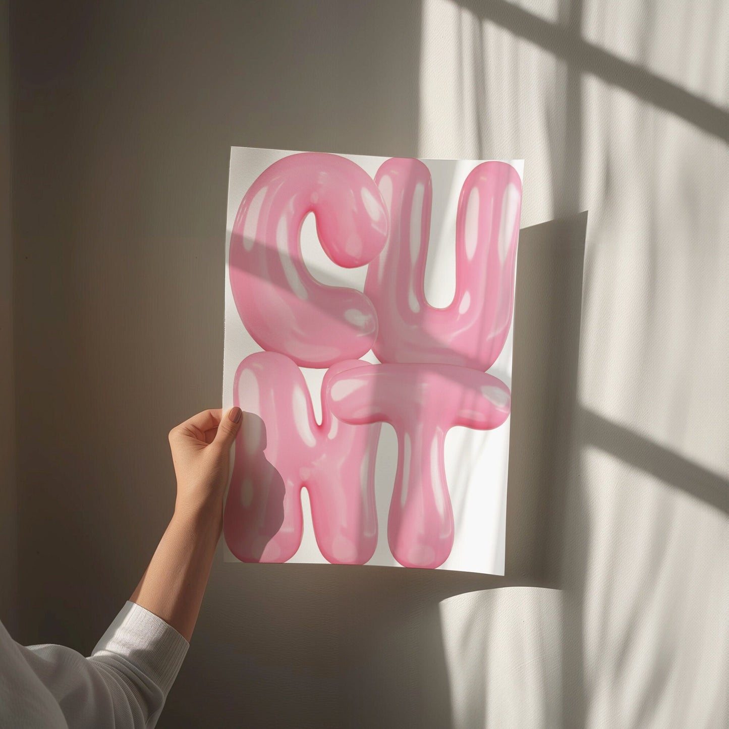 cunt pink balloon print