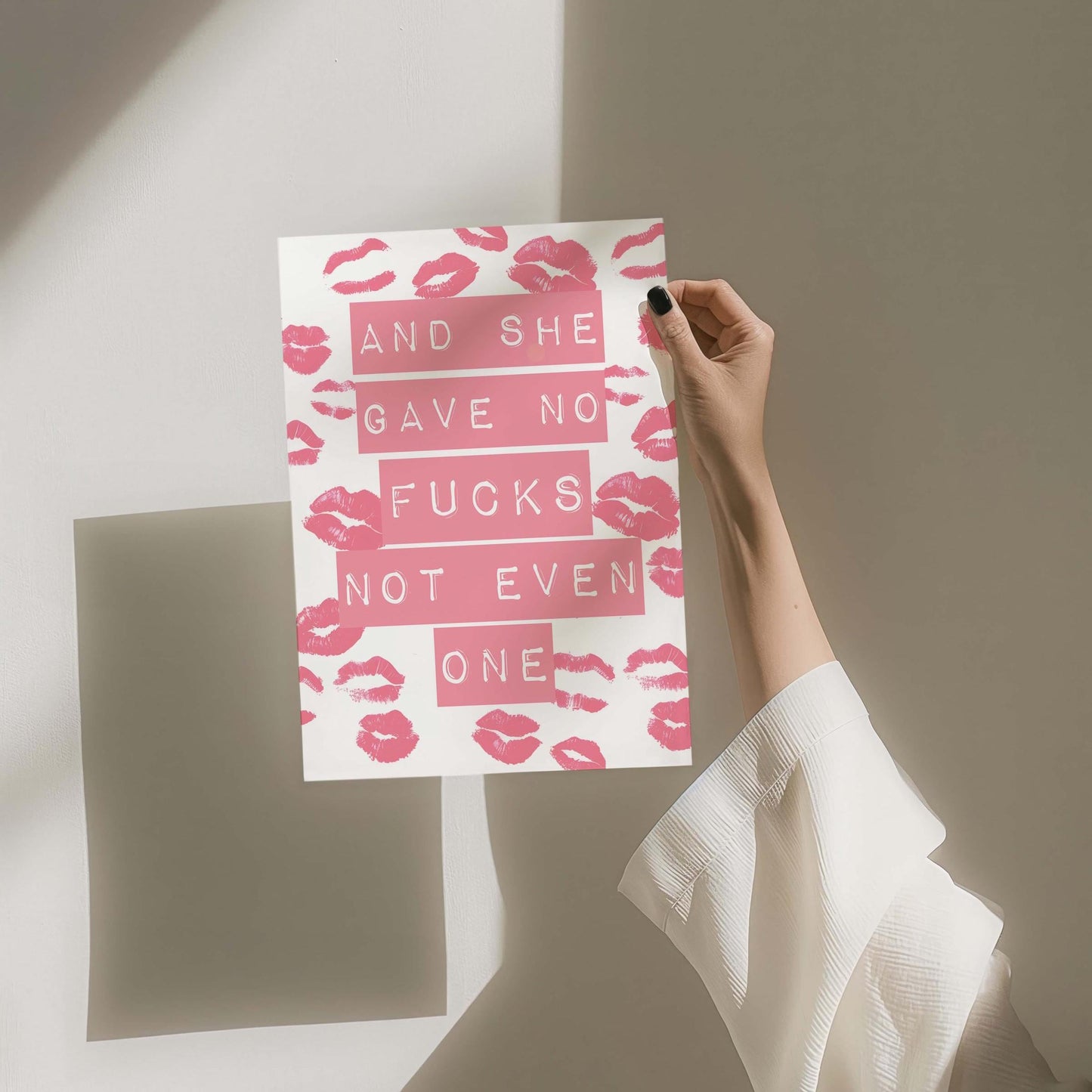 And She Didn't Give A Fuck Not Even One Wall Print