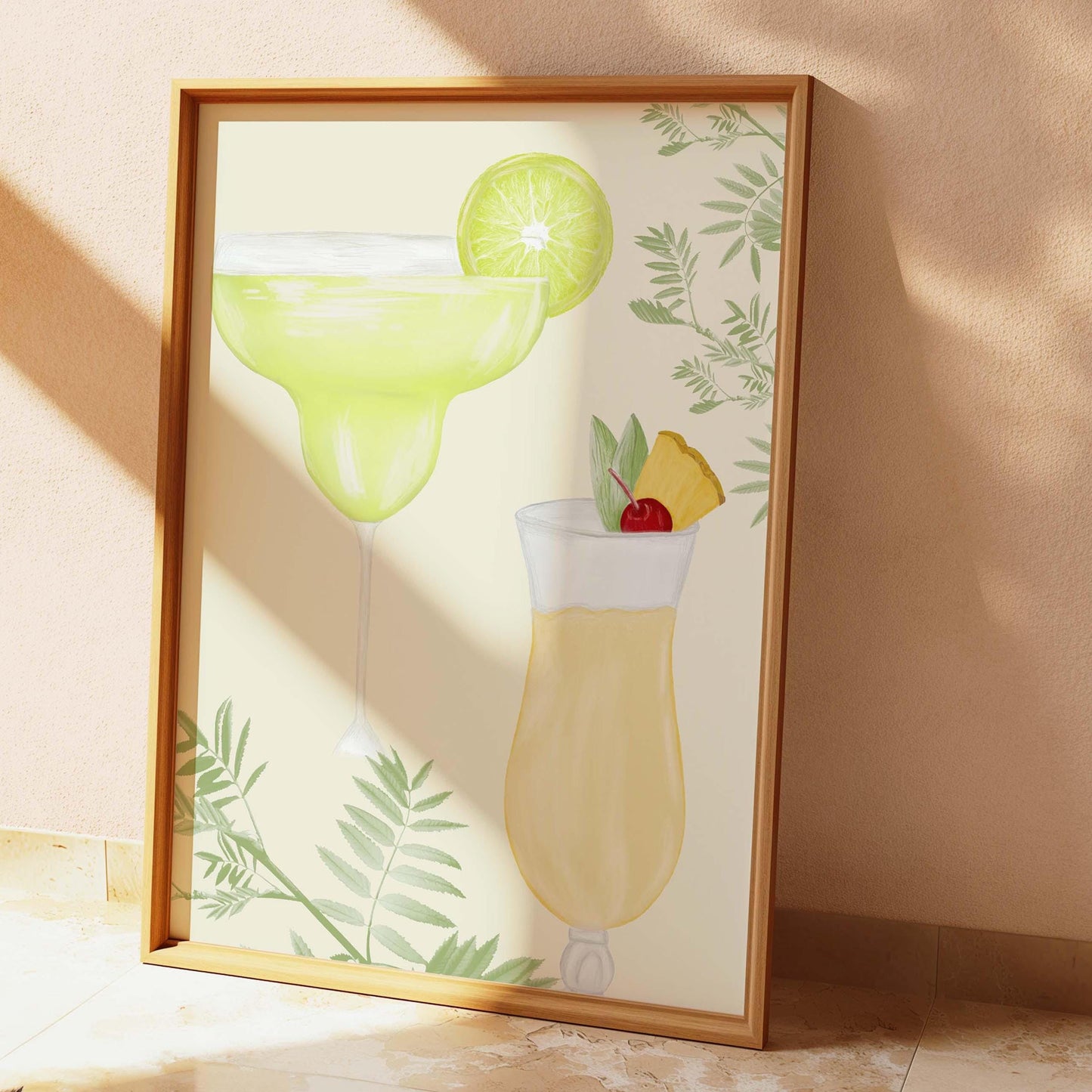 Margarita and Pina colada wall print