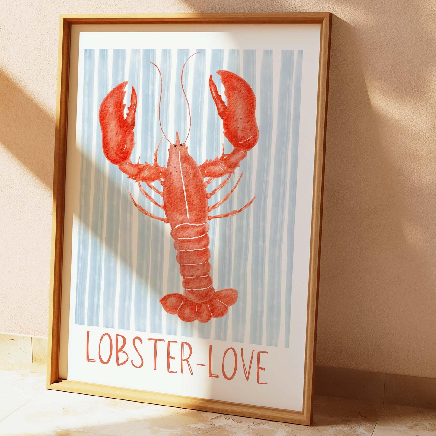 Lobster love seafood wall art print
