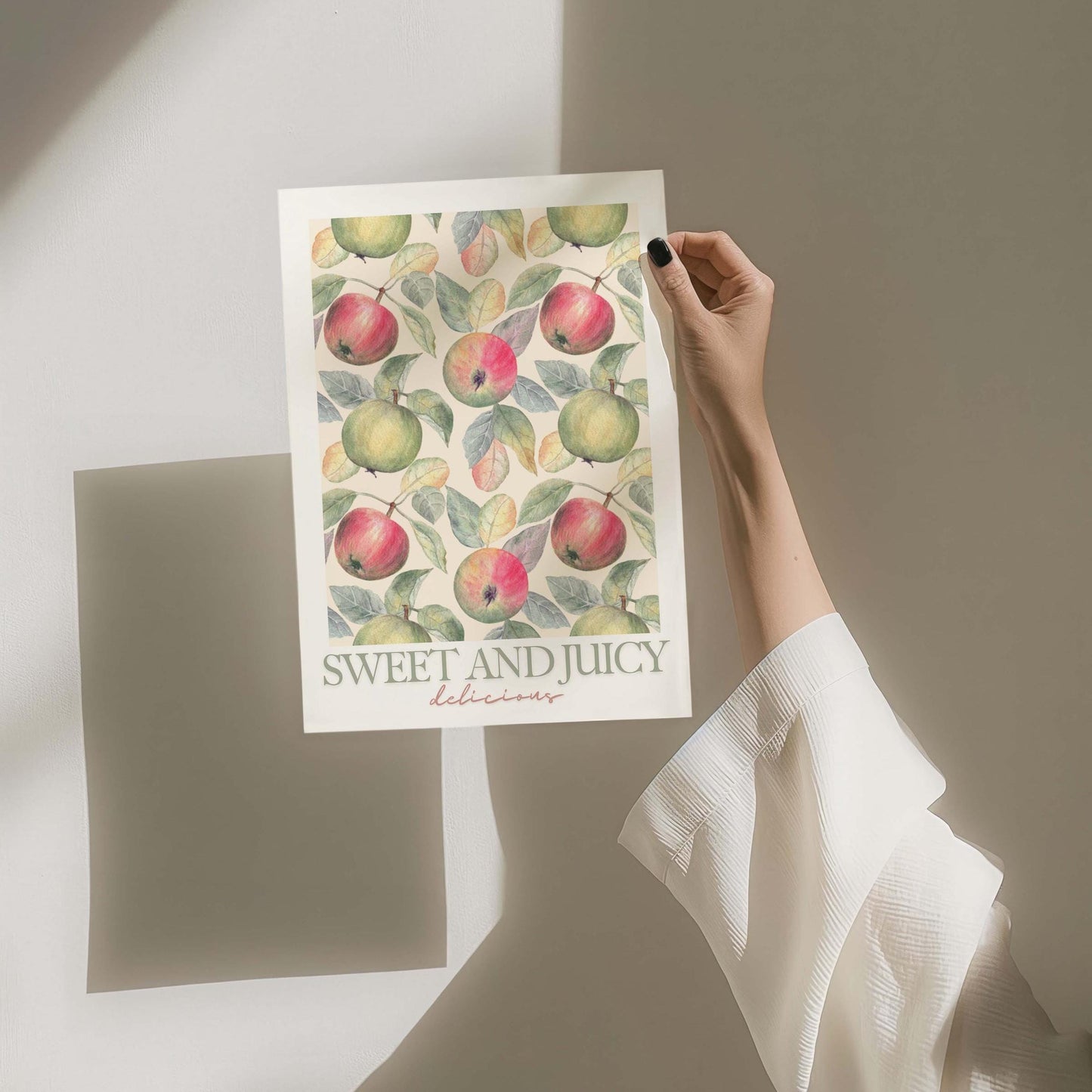 vintage fruit apple kitchen wall print