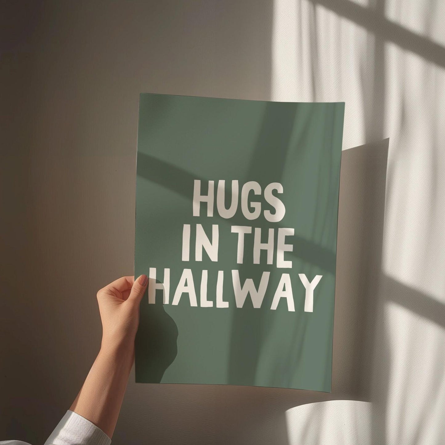 hugs in the hallway wall art