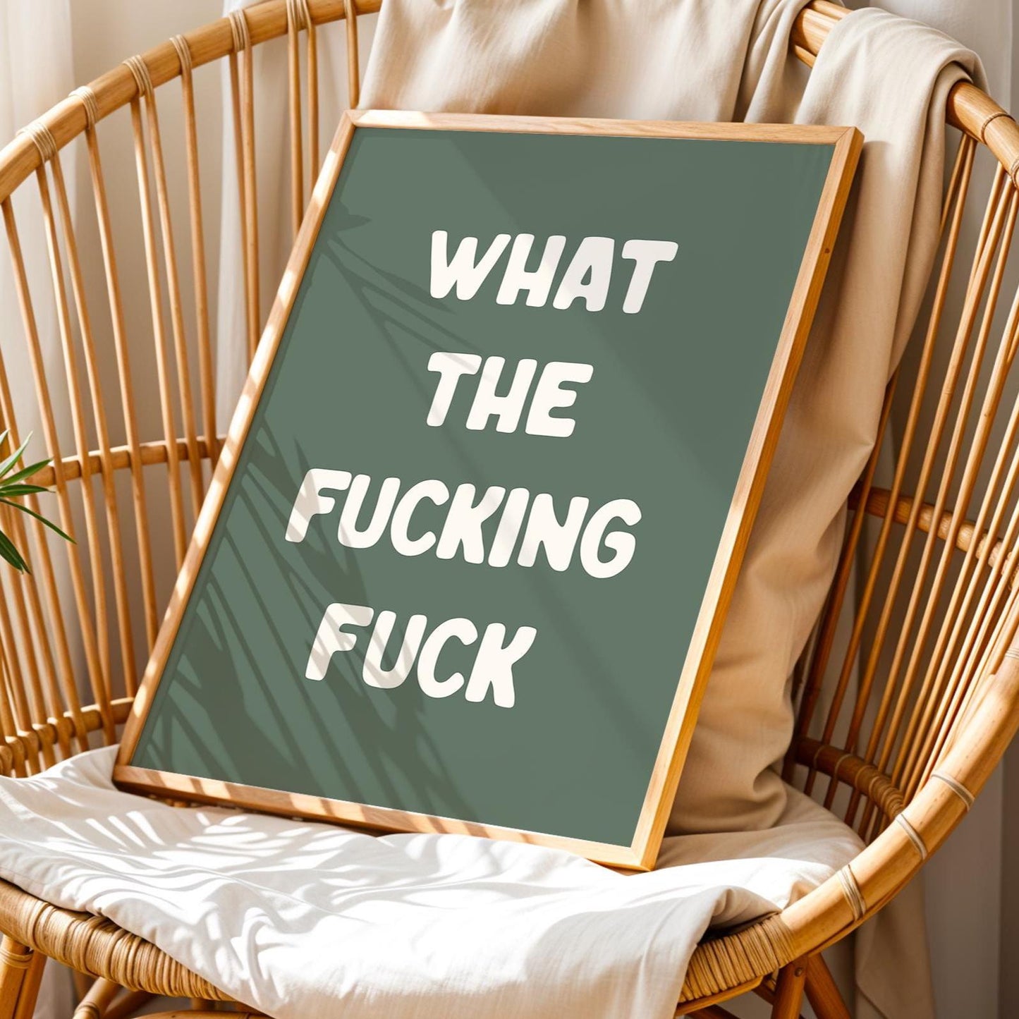 what the fucking fuck green wall art print