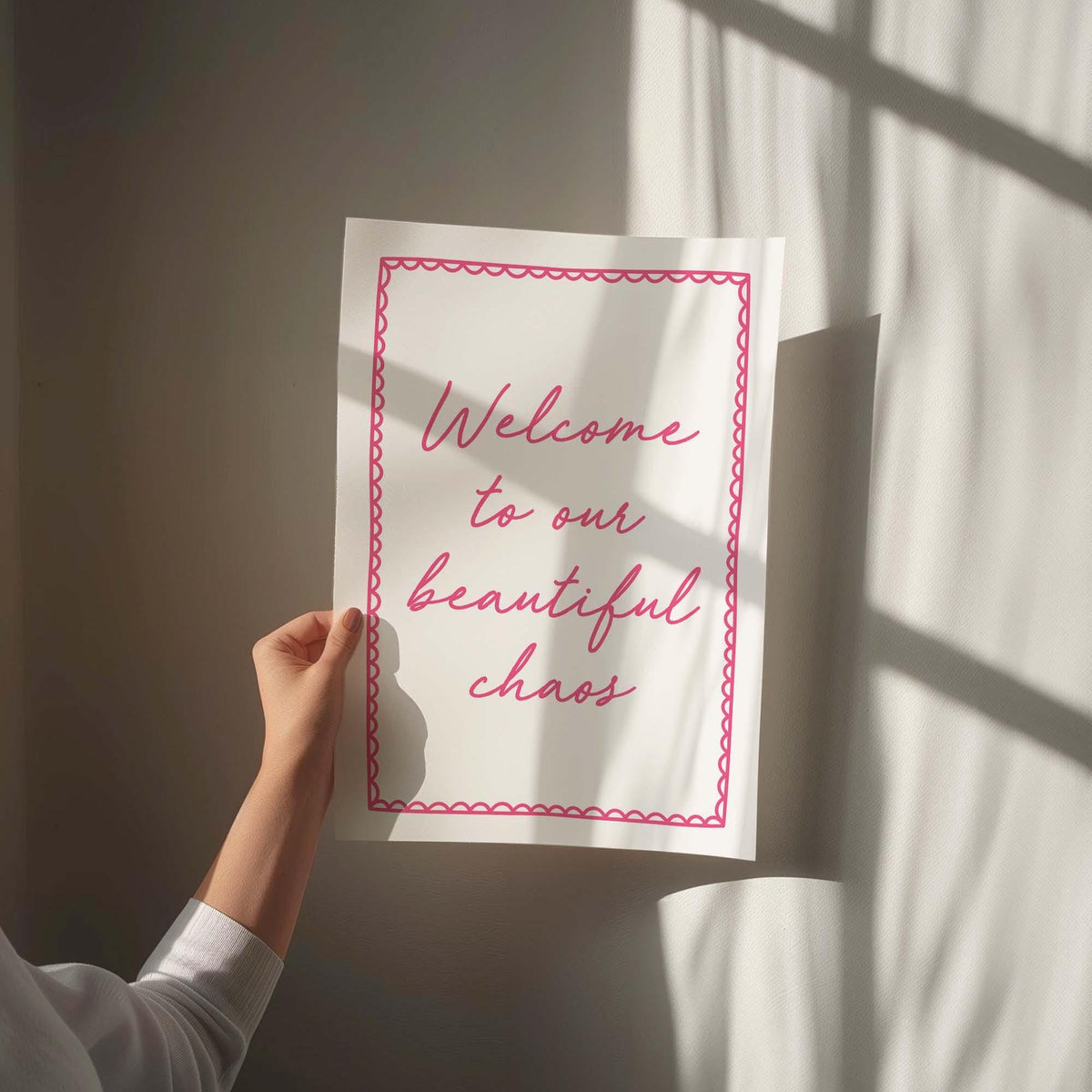 welcome to our beautiful chaos wall art print