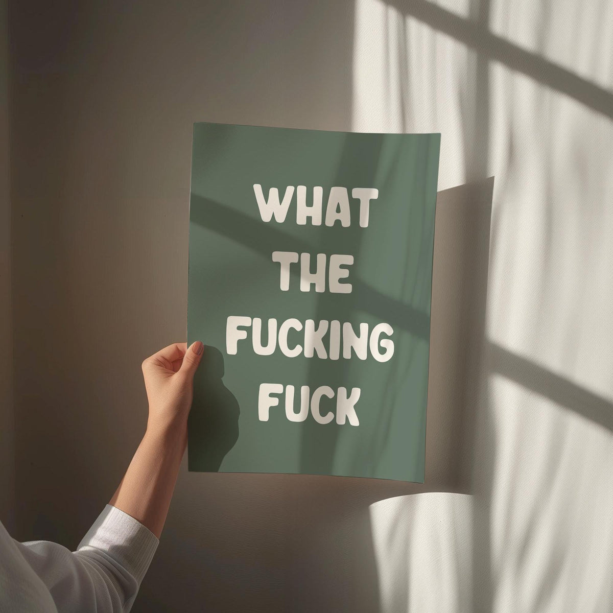what the fucking fuck green wall art print