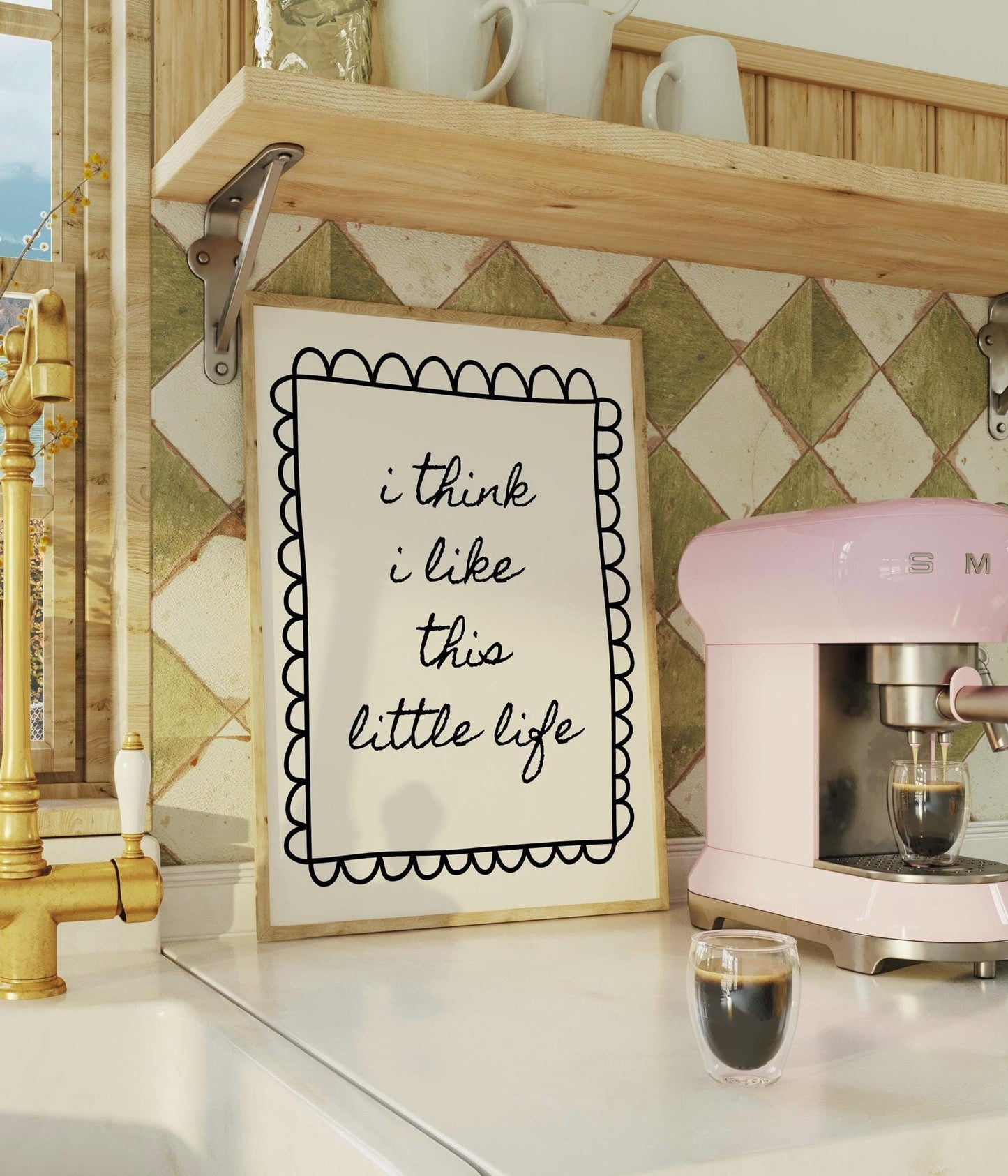 I Think I Like This Little Life Print, Uplifting Quote, Affirmation Poster, Vintage Style Print Home Decor, Trendy Wall Art