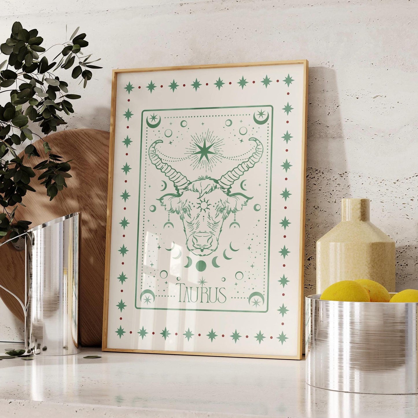 Taurus Zodiac Aesthetic Wall Art, Trendy Zodiac Print, Astrology Decor, Celestial Star Sign Poster, Spiritual Poster, Taurus Gift for Her