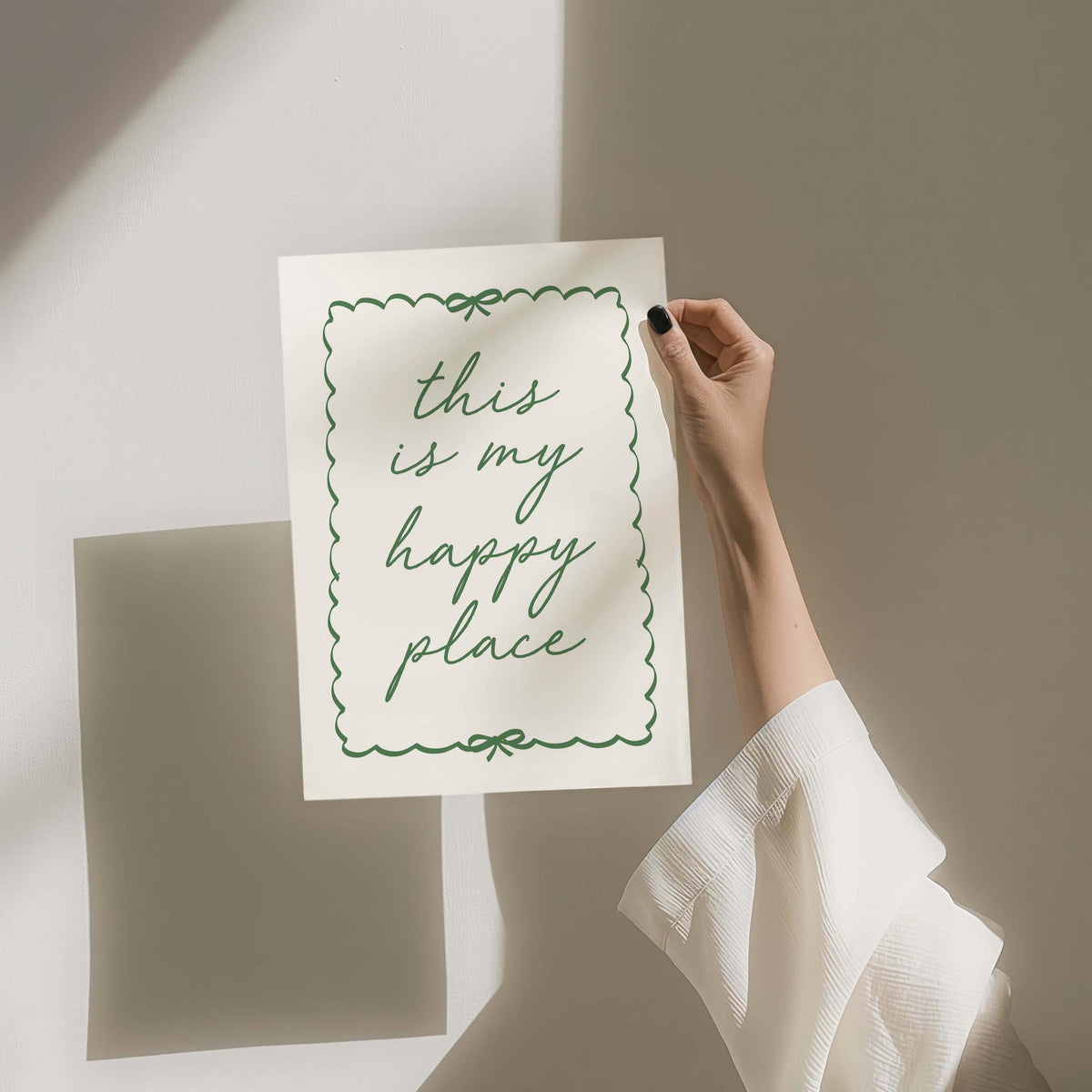 This Is My Happy Place Wall Art Print Green and Cream