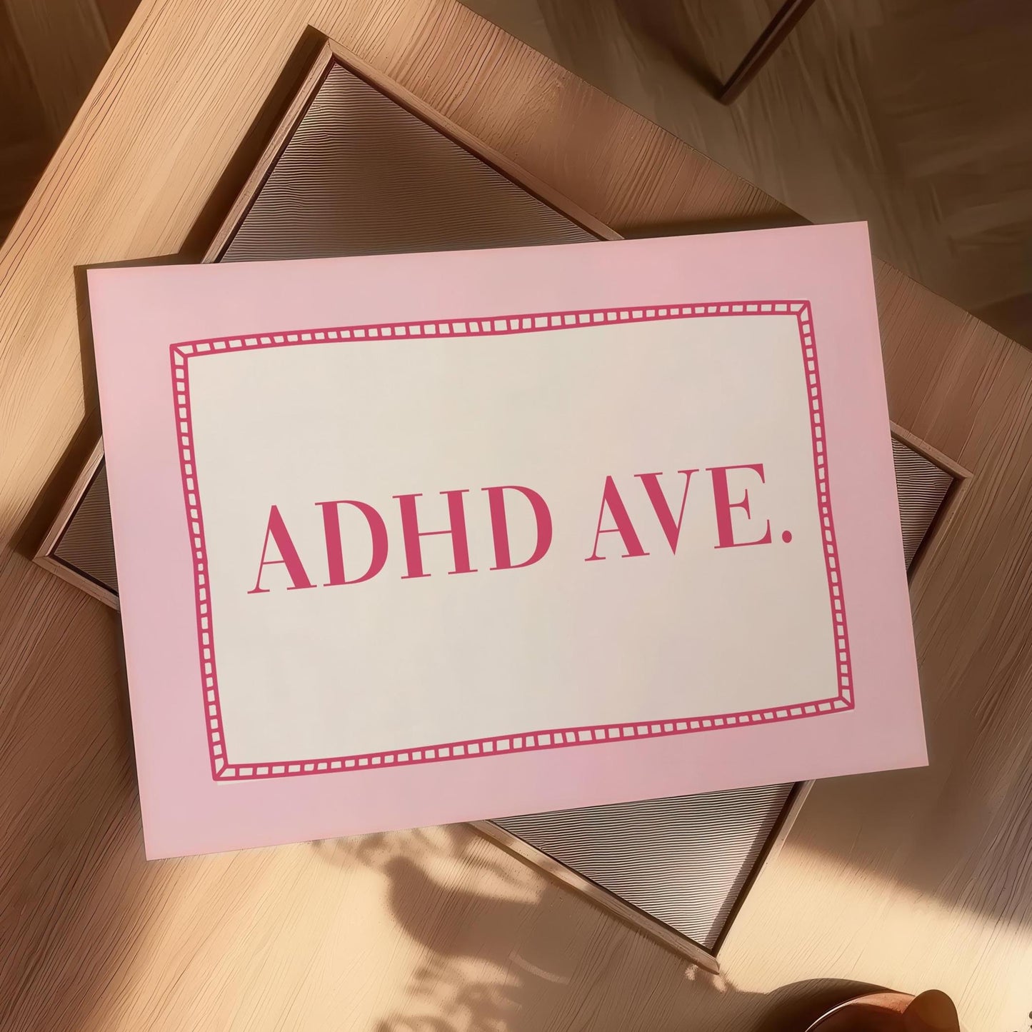 adhd avenue landscape pink and rose red art print
