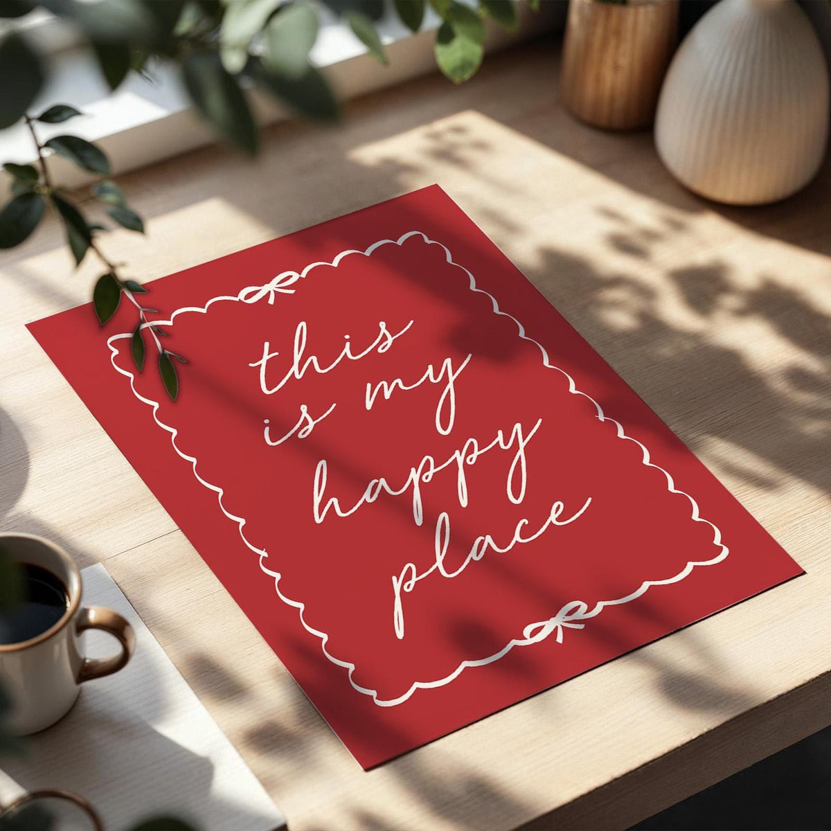 This Is My Happy Place Wall Art Print Red Decor