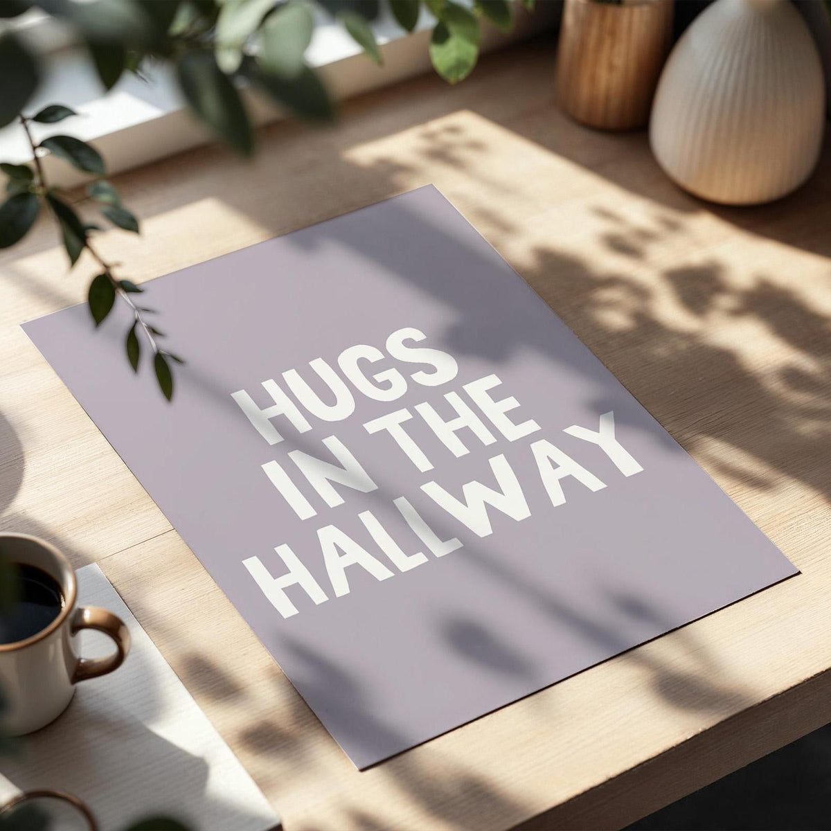 Hugs In Hallway Art Print Lavender Haze Home Wall Decor