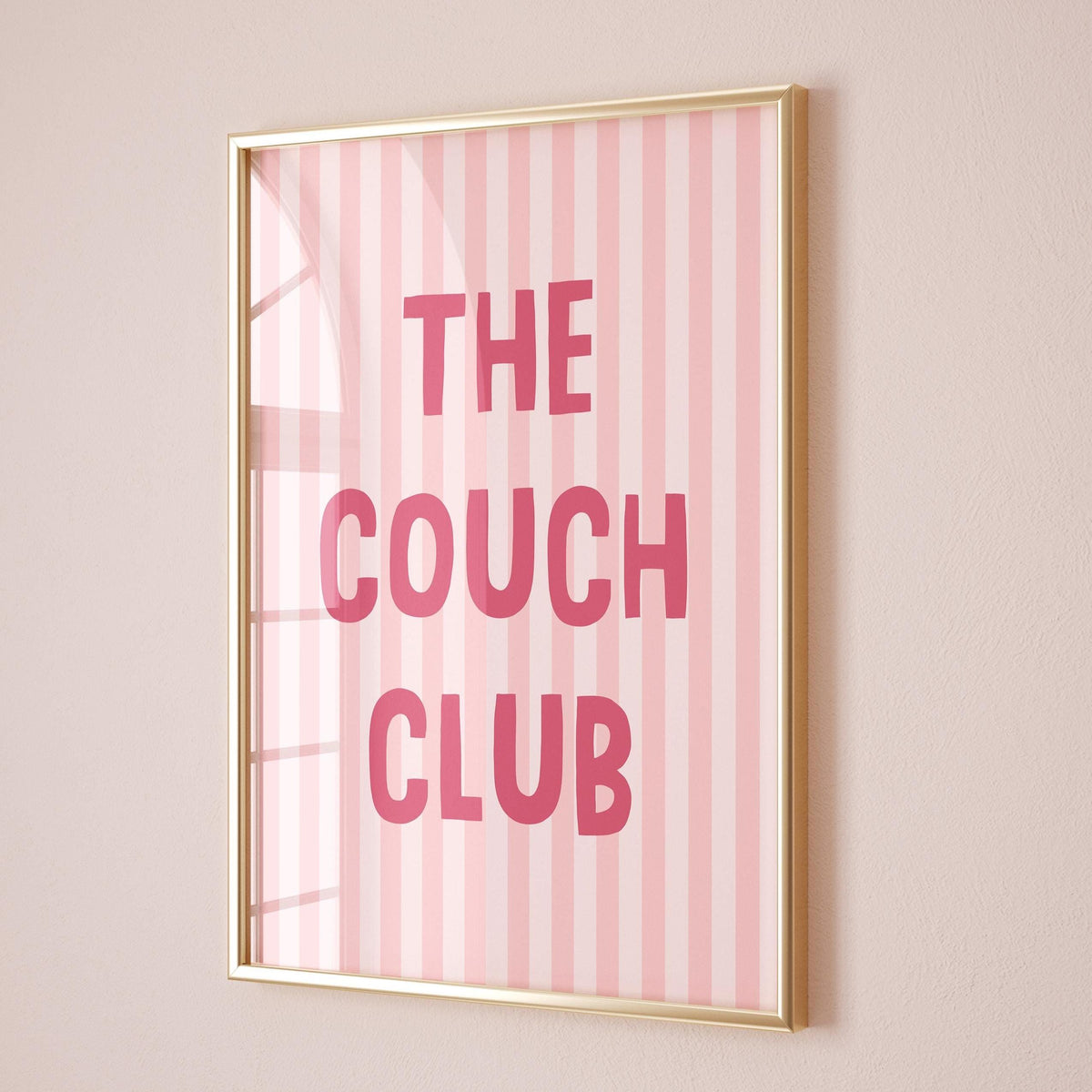 The Couch Club Art Print Pink Stripey Wall Decor