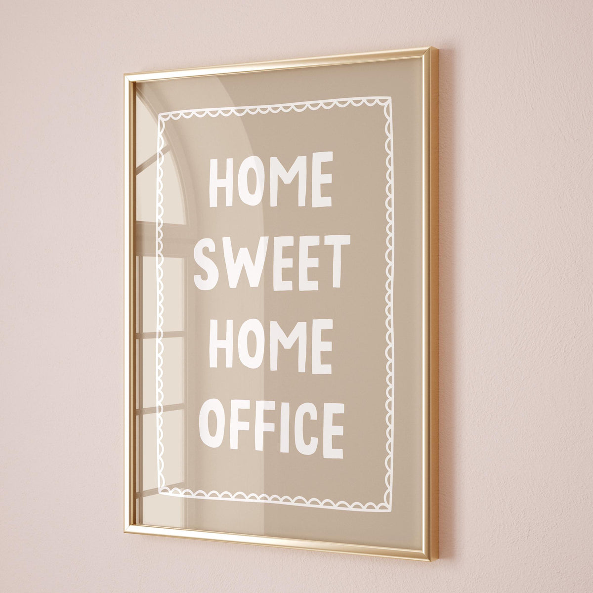 Home Sweet Home Office Art Print Beige Wall Decor