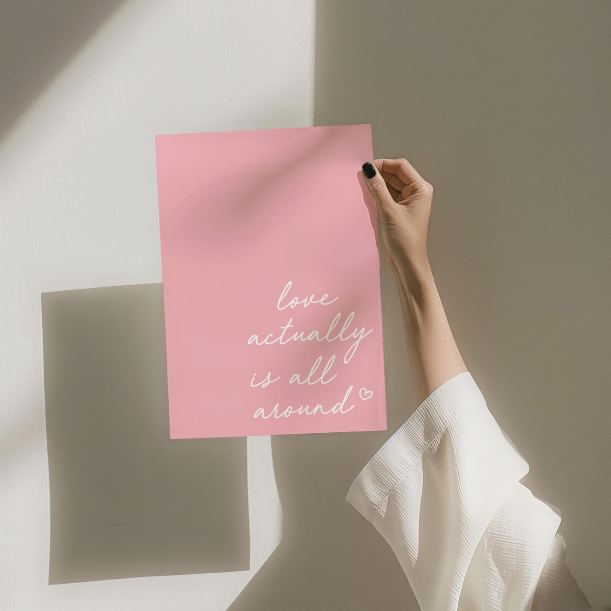 Love Actually Is All Around Art Print Pink Wall Decor