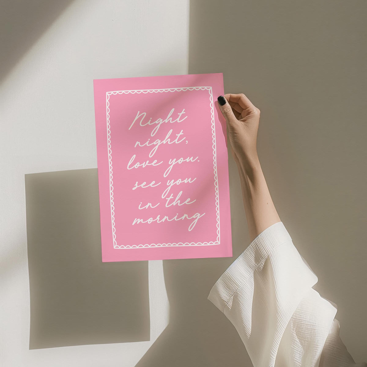 Night Night Love You See You In The Morning Art Print Pink Wall Decor