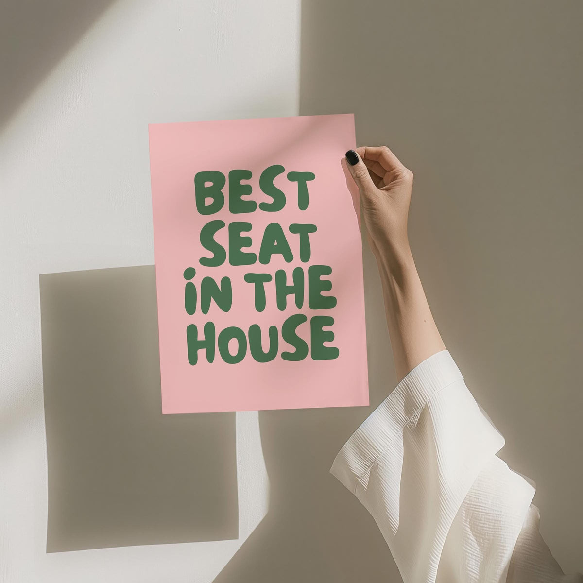 Best Seat In The House Art Print Pink and Green Decor