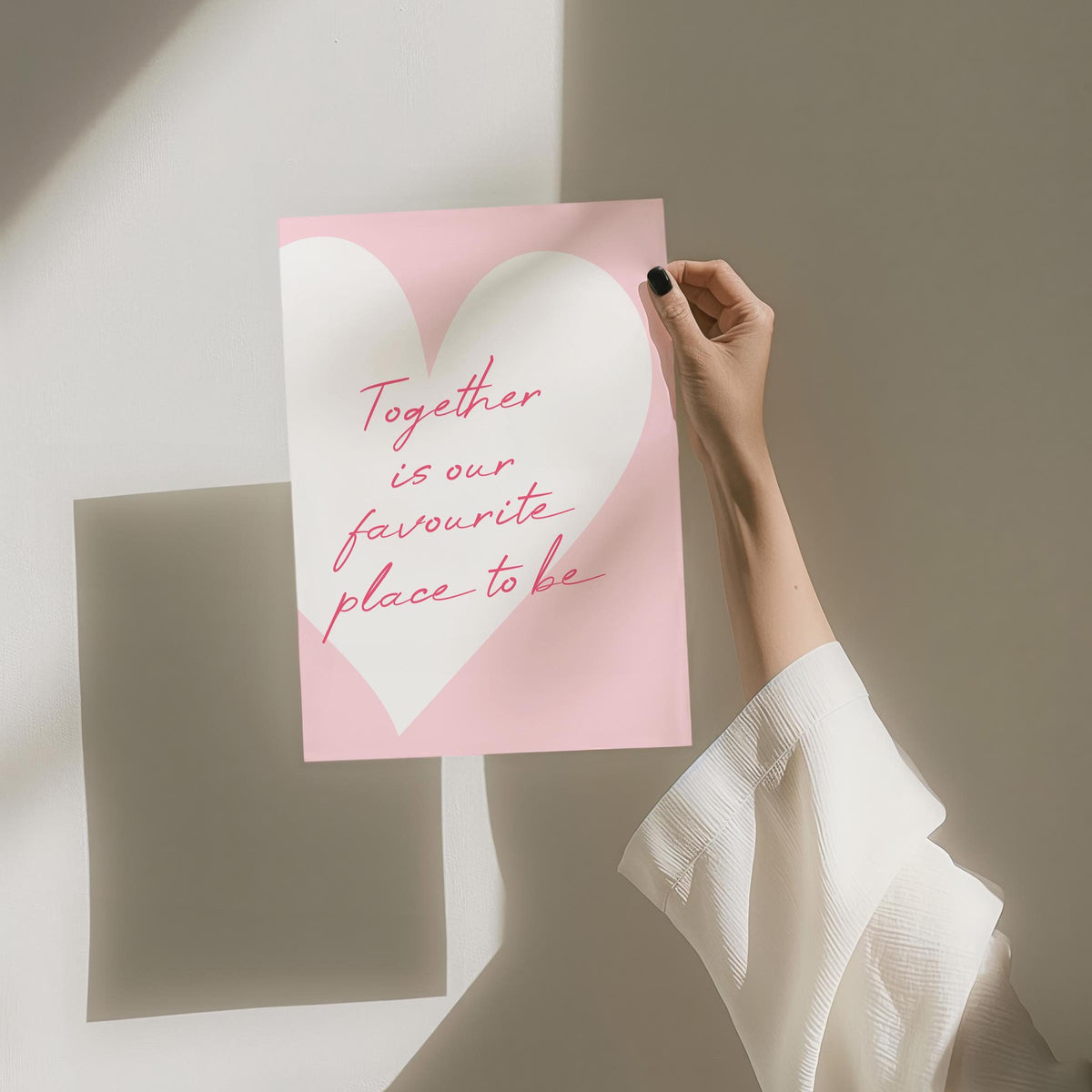 Together Is Our Favourite Place To Be Art Print, Pink Wall Decor