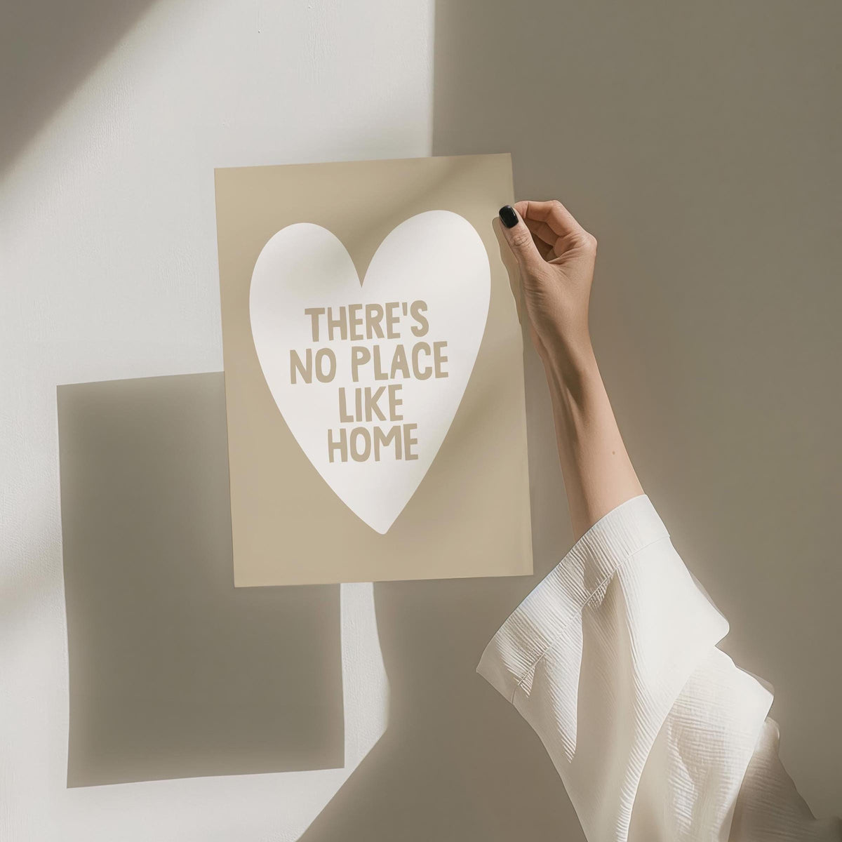 There's No Place Like Home Art Print, Beige Wall Decor