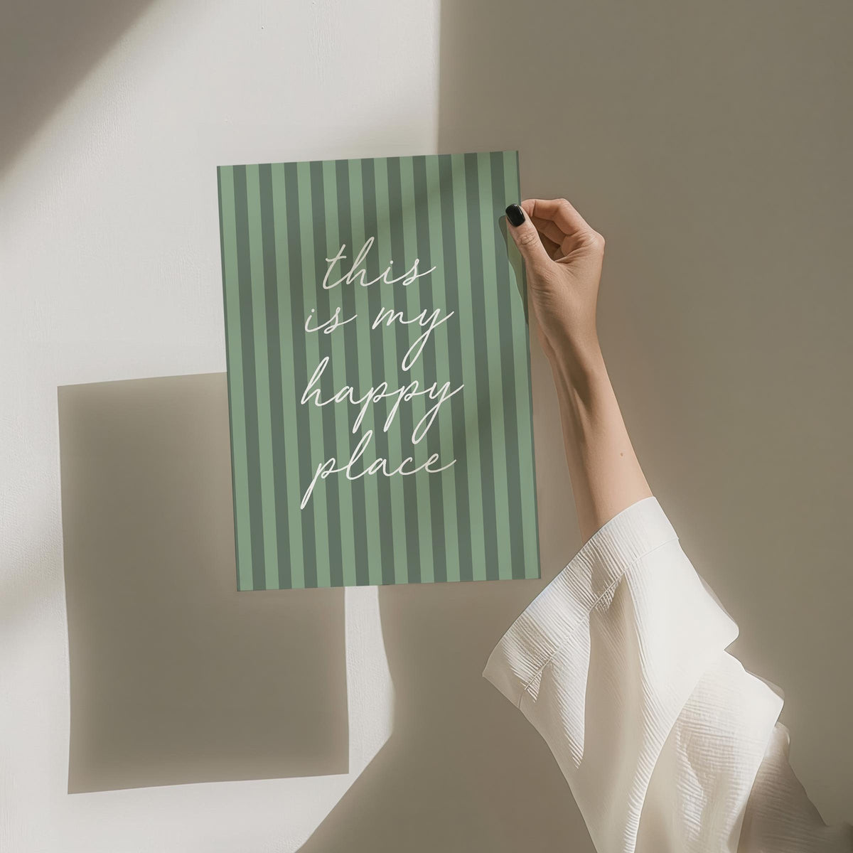 This Is My Happy Place Wall Art Print, Aesthetic Bedroom Print, Green Hallway Decor