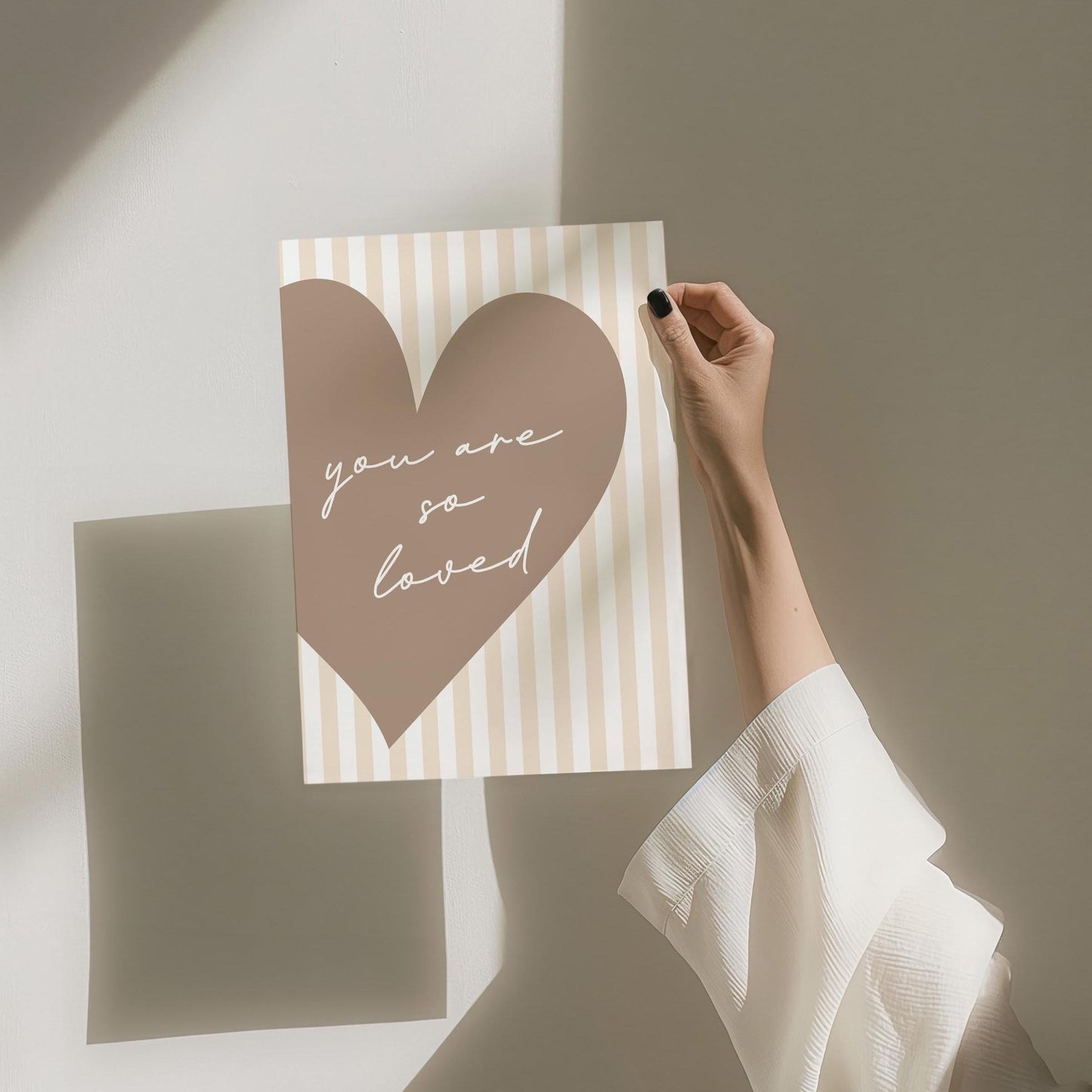 You Are So Loved Art Print, Aesthetic Bedroom Wall Decor