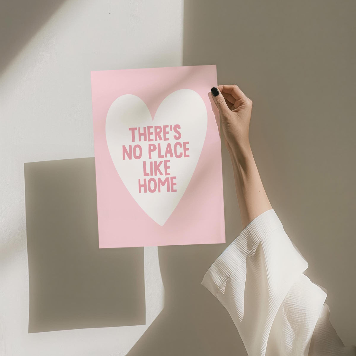 There's No Place Like Home Art Print, Pink Wall Decor