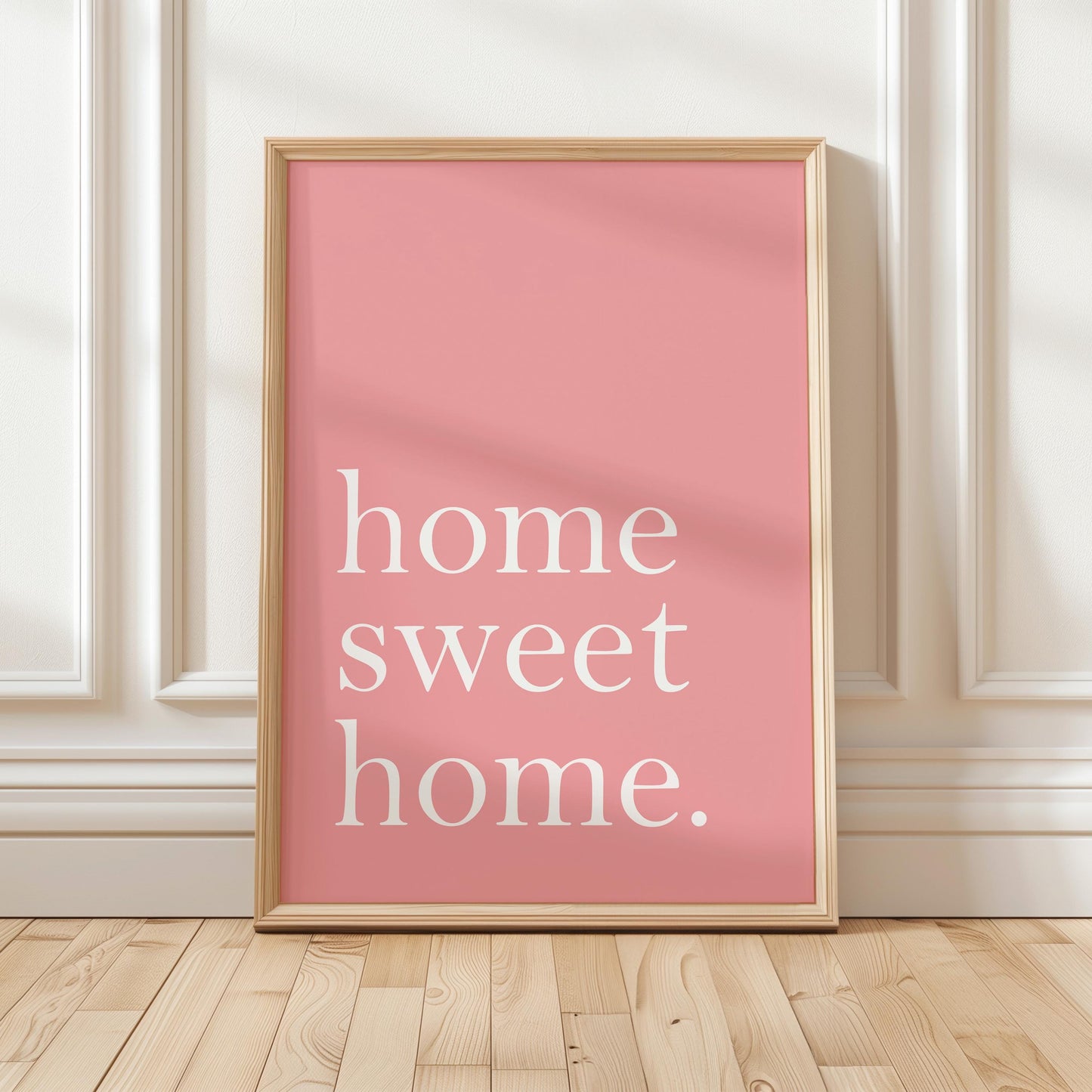 Home Sweet Home Art Print, Pink Hallway Wall Decor