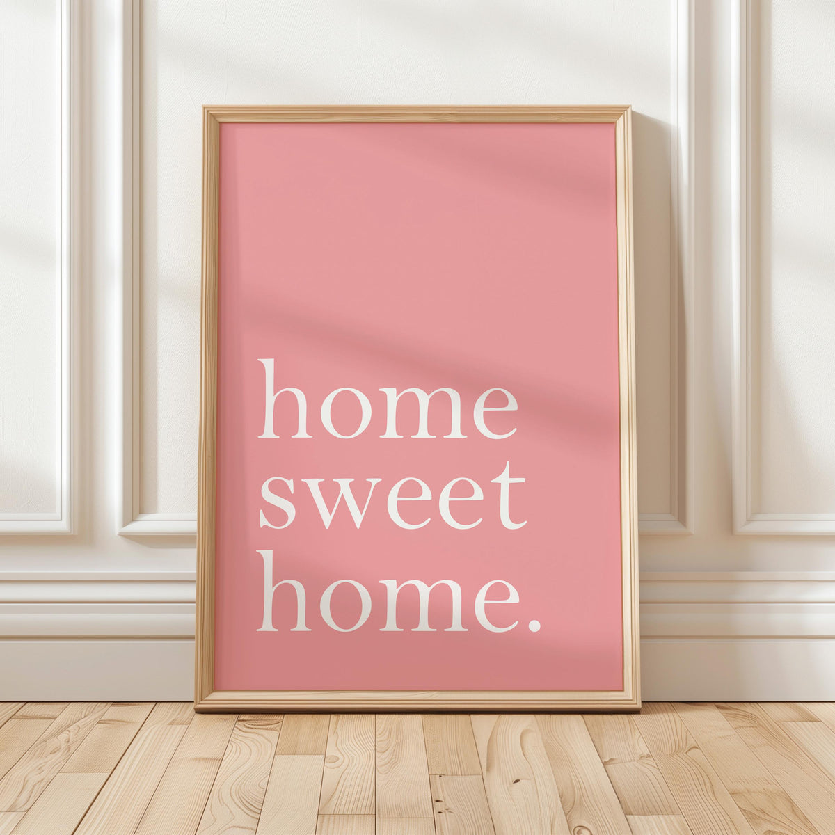 Home Sweet Home Art Print, Pink Hallway Wall Decor