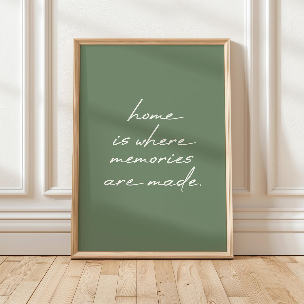 Home Is Where Memories Are Made Art Print, Green Hallway Wall Decor