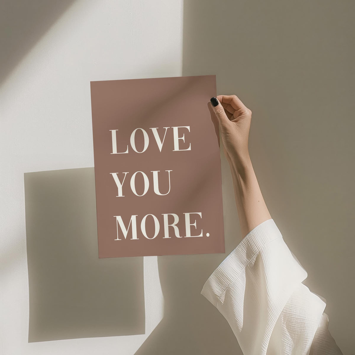 Love You More Art Print, Mocha Brown Wall Decor, Family Home Sign