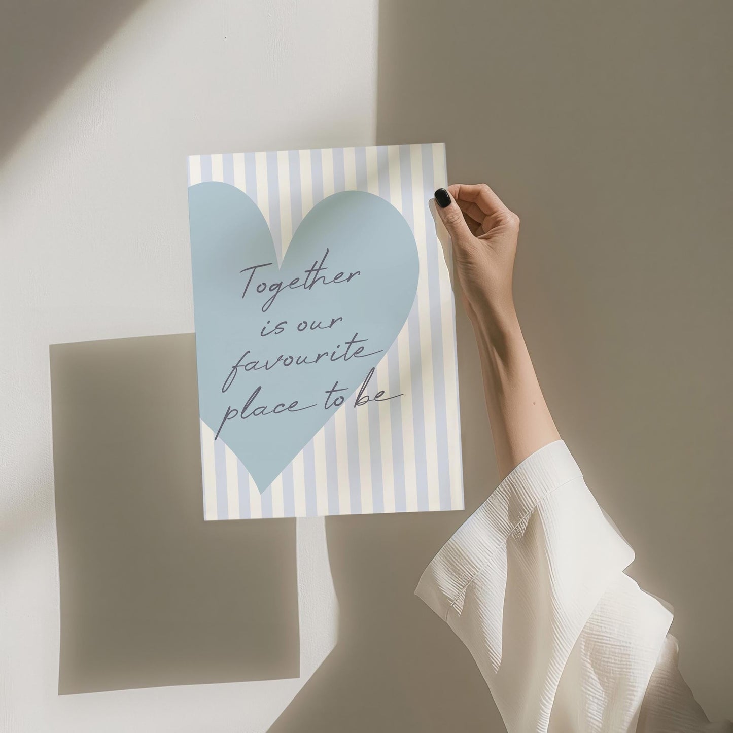Together Is Our Favourite Place To Be Art Print, Light Blue Wall Decor