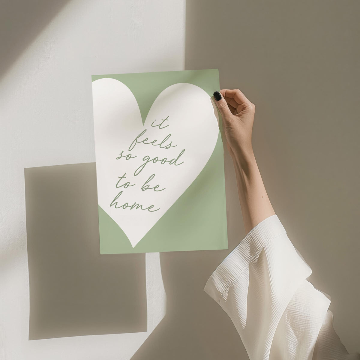 It Feels So Good To Be Home Art Print, Sage Green Hallway Decor