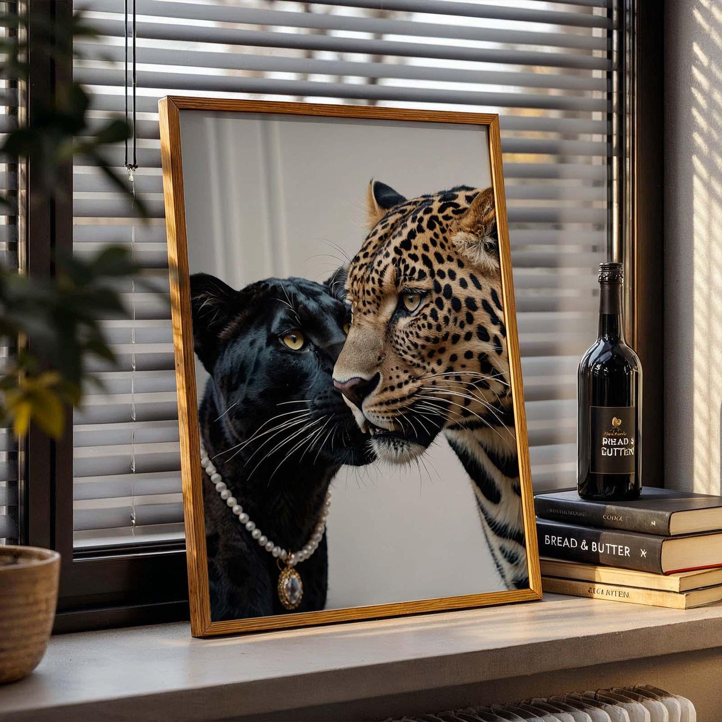 leopard and jaguar card art print