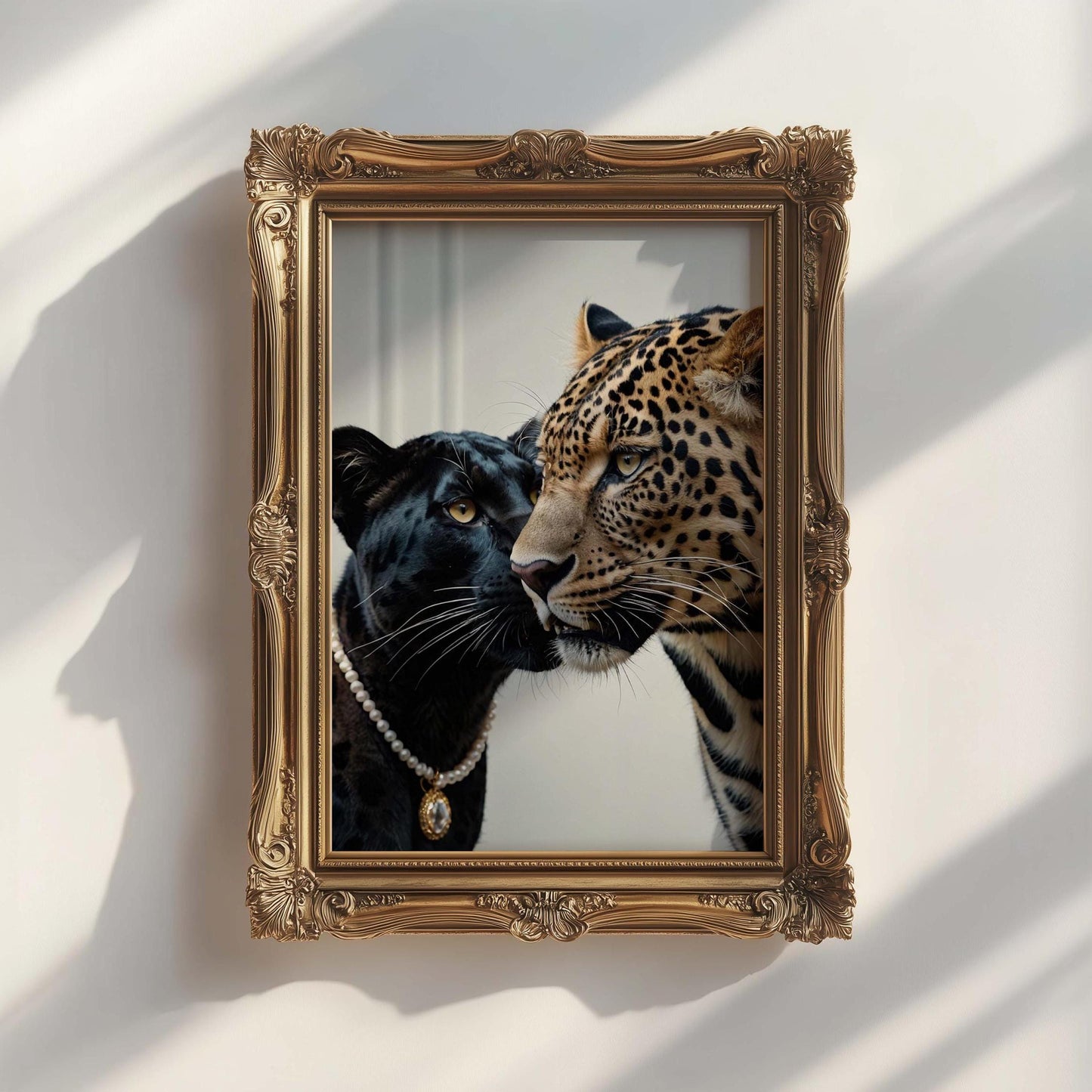 Maximalist leopard and jaguar wall art print