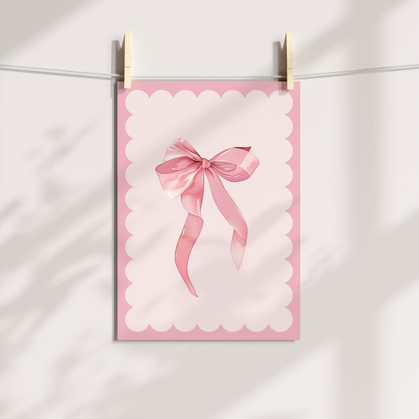 Pink Blow Unframed Card Art Print, Coquette Wall Decor