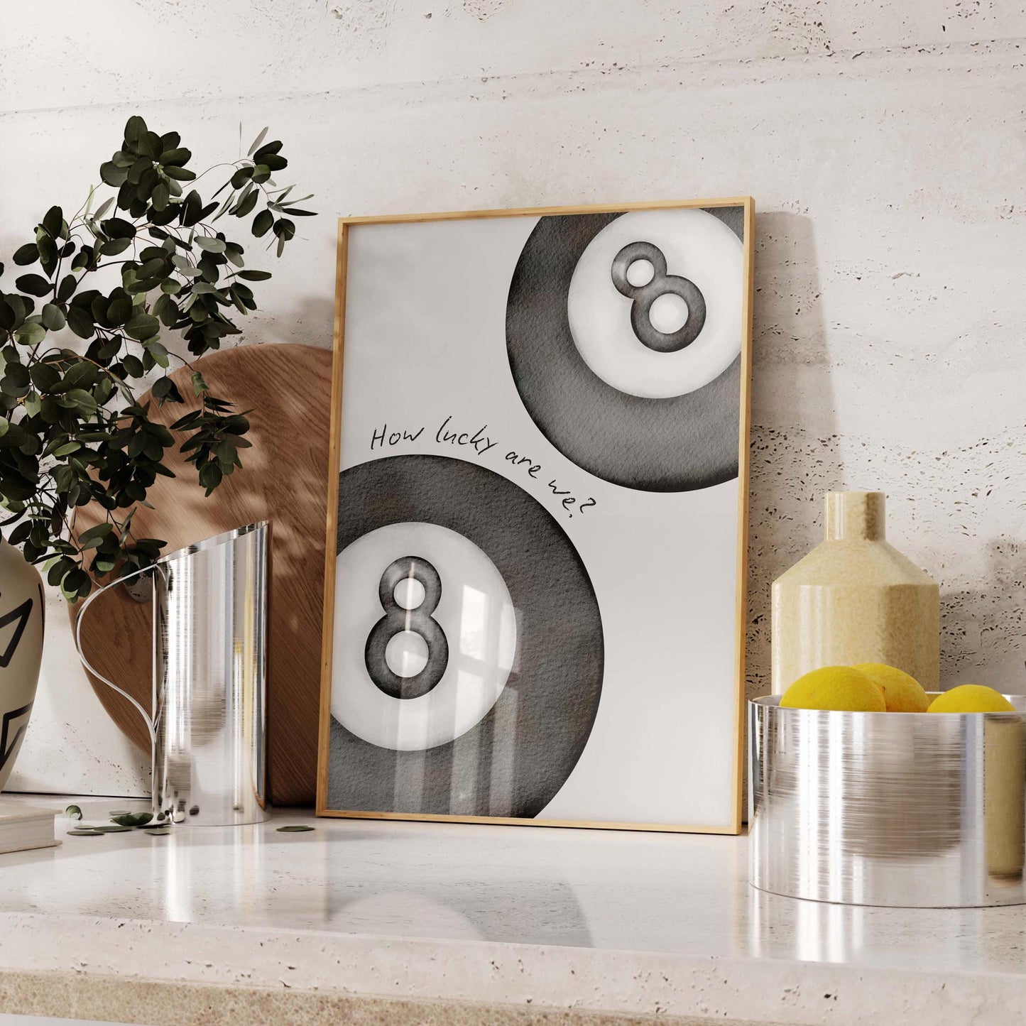 How Lucky Are We  8 Ball Wall Print