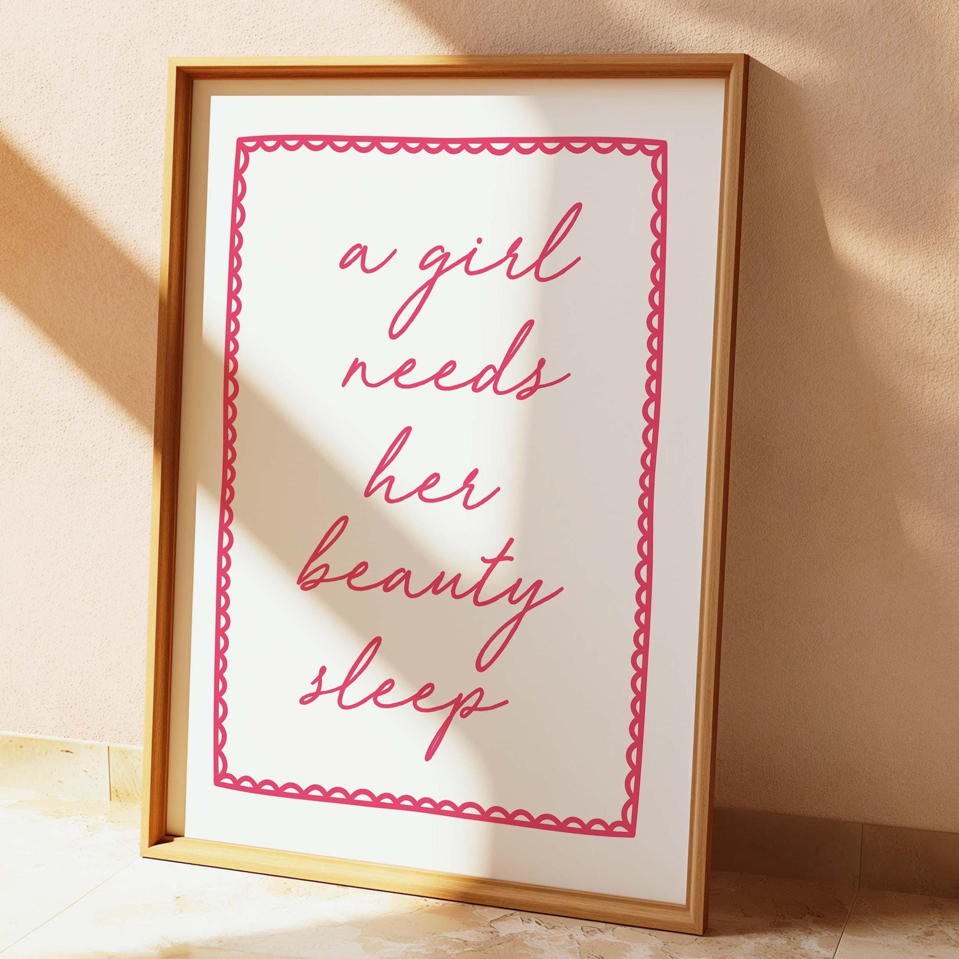 a girl needs her beauty sleep art print